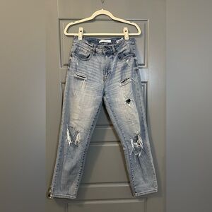 Eunina Light Blue Distressed Ankle Jeans